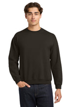 Front View of Dark Chocolate Gildan Heavy Blend Crewneck Sweatshirt. 18000
