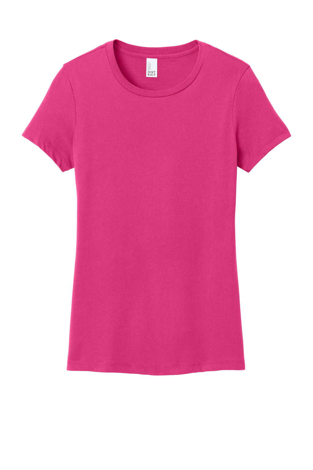 Front View of Dark Fuchsia District Women's Perfect Weight Tee. DM104L