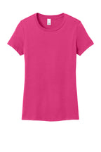 Front View of Dark Fuchsia District Women's Perfect Weight Tee. DM104L