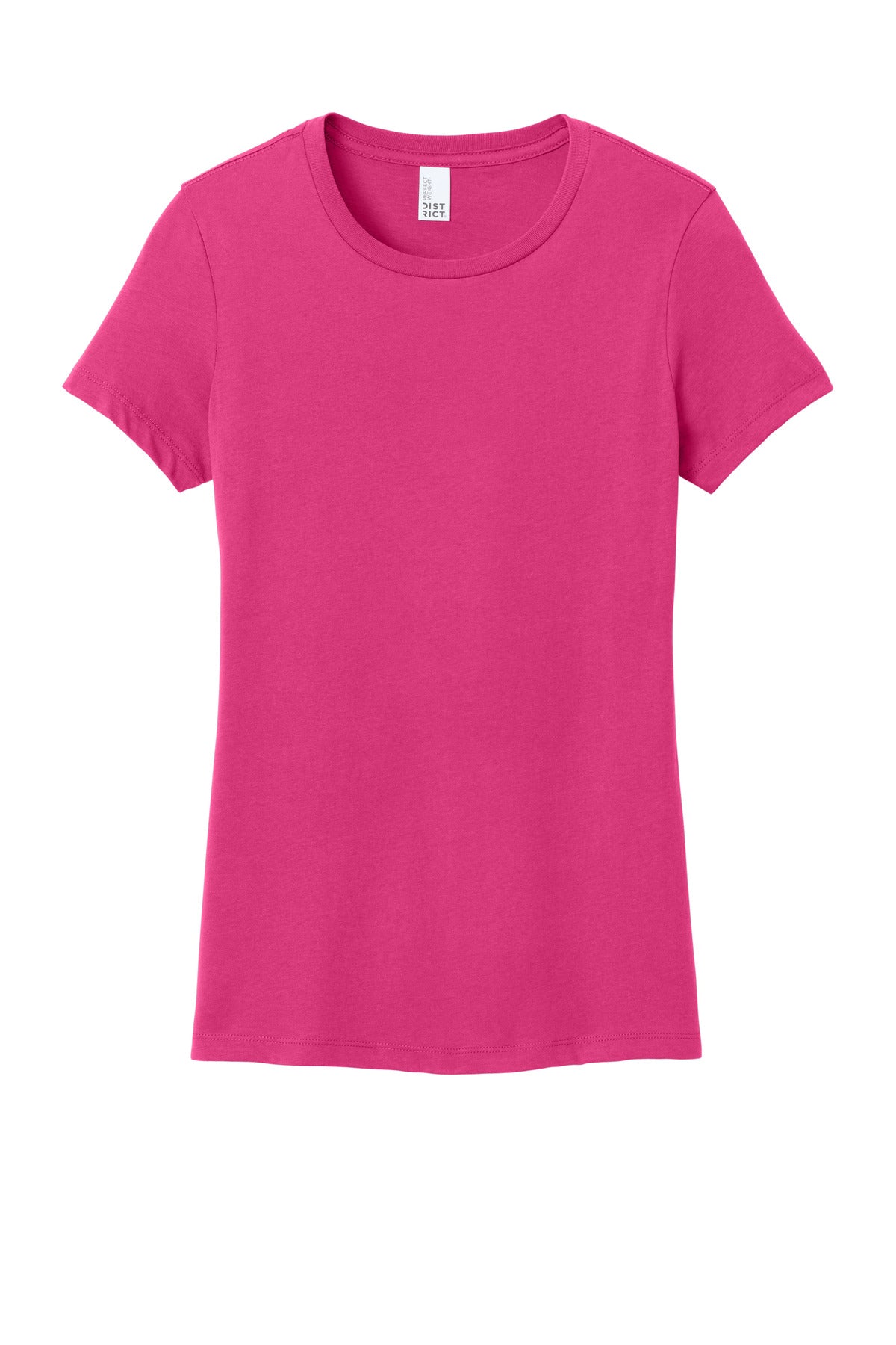 Front View of Dark Fuchsia District Women's Perfect Weight Tee. DM104L