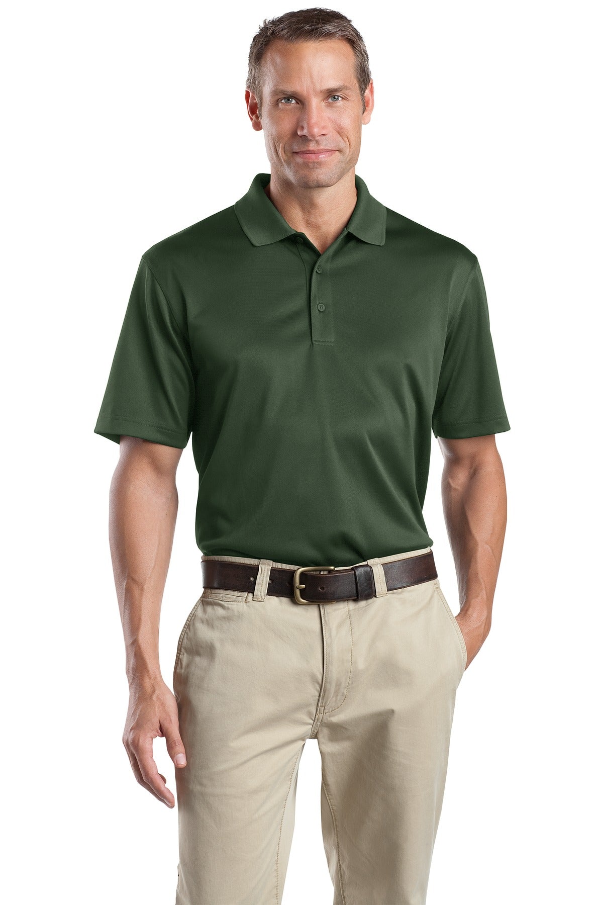 Front View of Dark Green CornerStone - Select Snag-Proof Polo. CS412