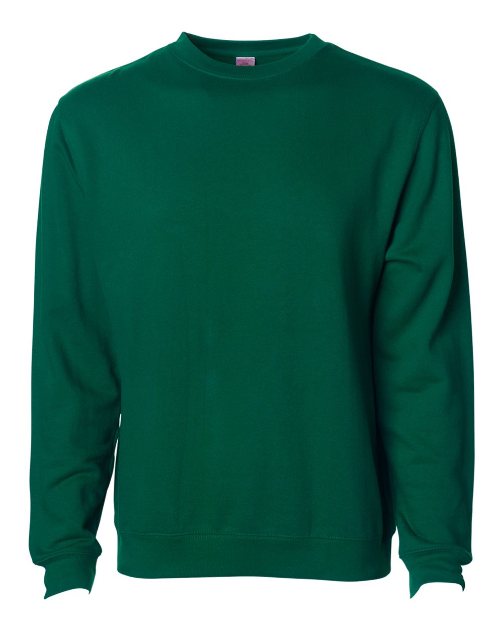 Front View of Dark Green Midweight Crewneck Sweatshirt - SS3000