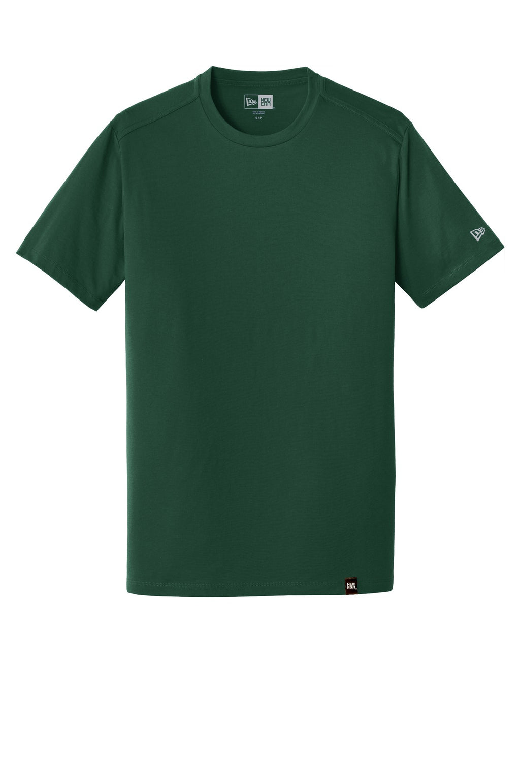 Front View of Dark Green New Era Heritage Blend Crew Tee. NEA100