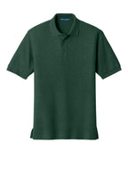 Front View of Dark Green Port Authority Silk Touch Polo K500