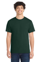 Front View of Dark Green Port & Co Core Cotton Tee. PC54