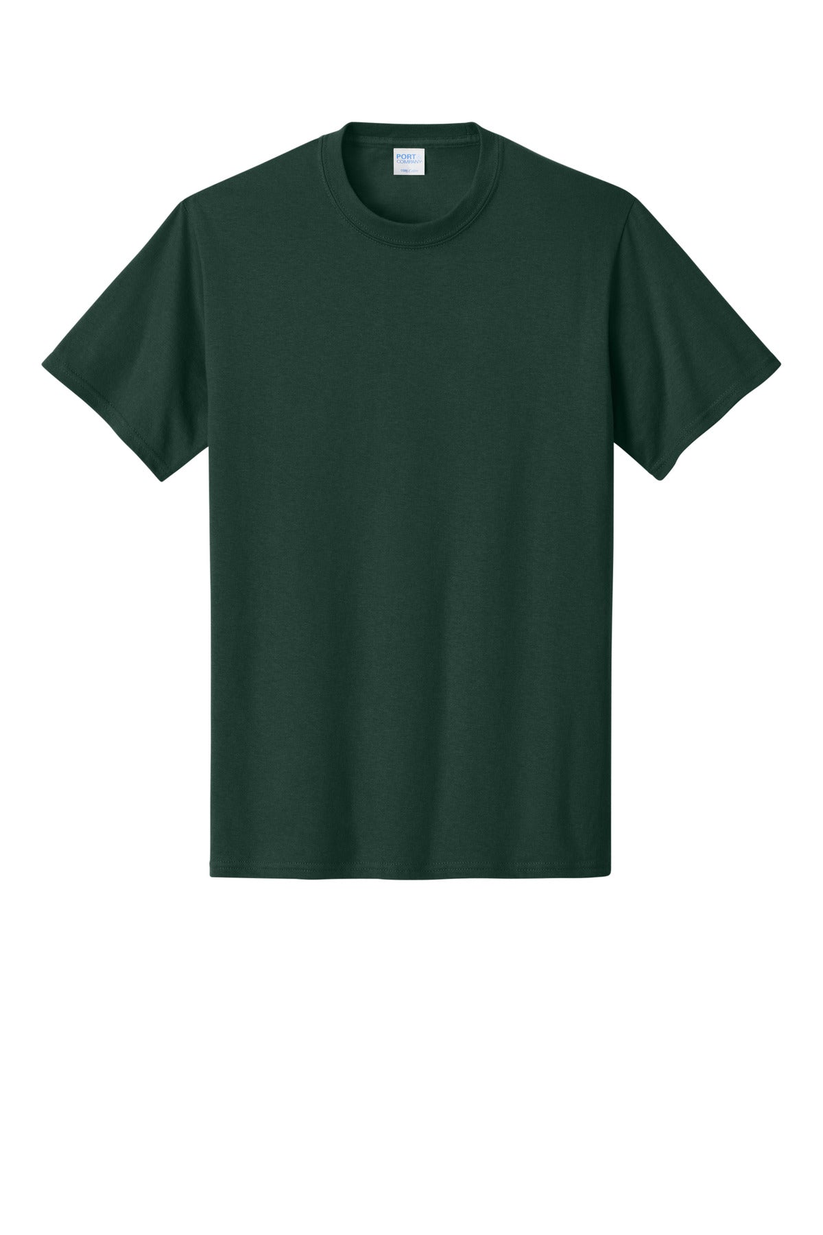 Front View of Dark Green Port & Co Core Cotton Tee. PC54