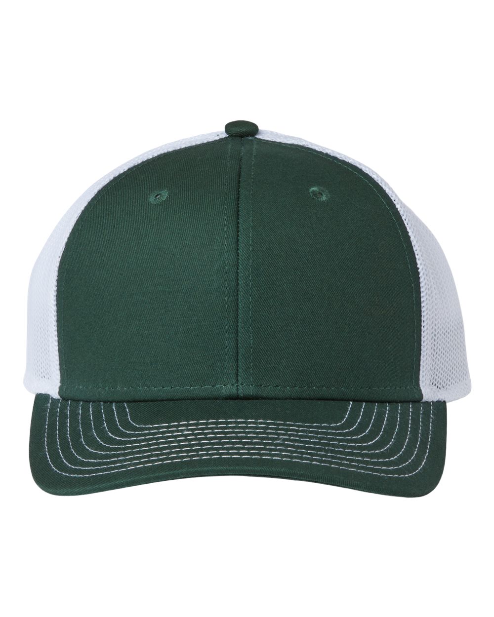 Front View of Dark Green/ White Everyday Trucker Cap - GB452E