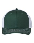 Front View of Dark Green/ White Everyday Trucker Cap - GB452E