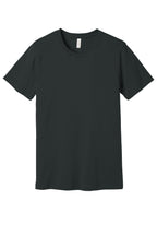 Front View of Dark Grey BELLA+CANVAS Unisex Jersey Short Sleeve Tee. BC3001