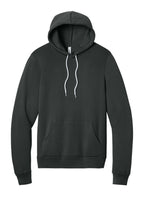 Front View of Dark Grey BELLA+CANVAS Unisex Sponge Fleece Pullover Hoodie. BC3719
