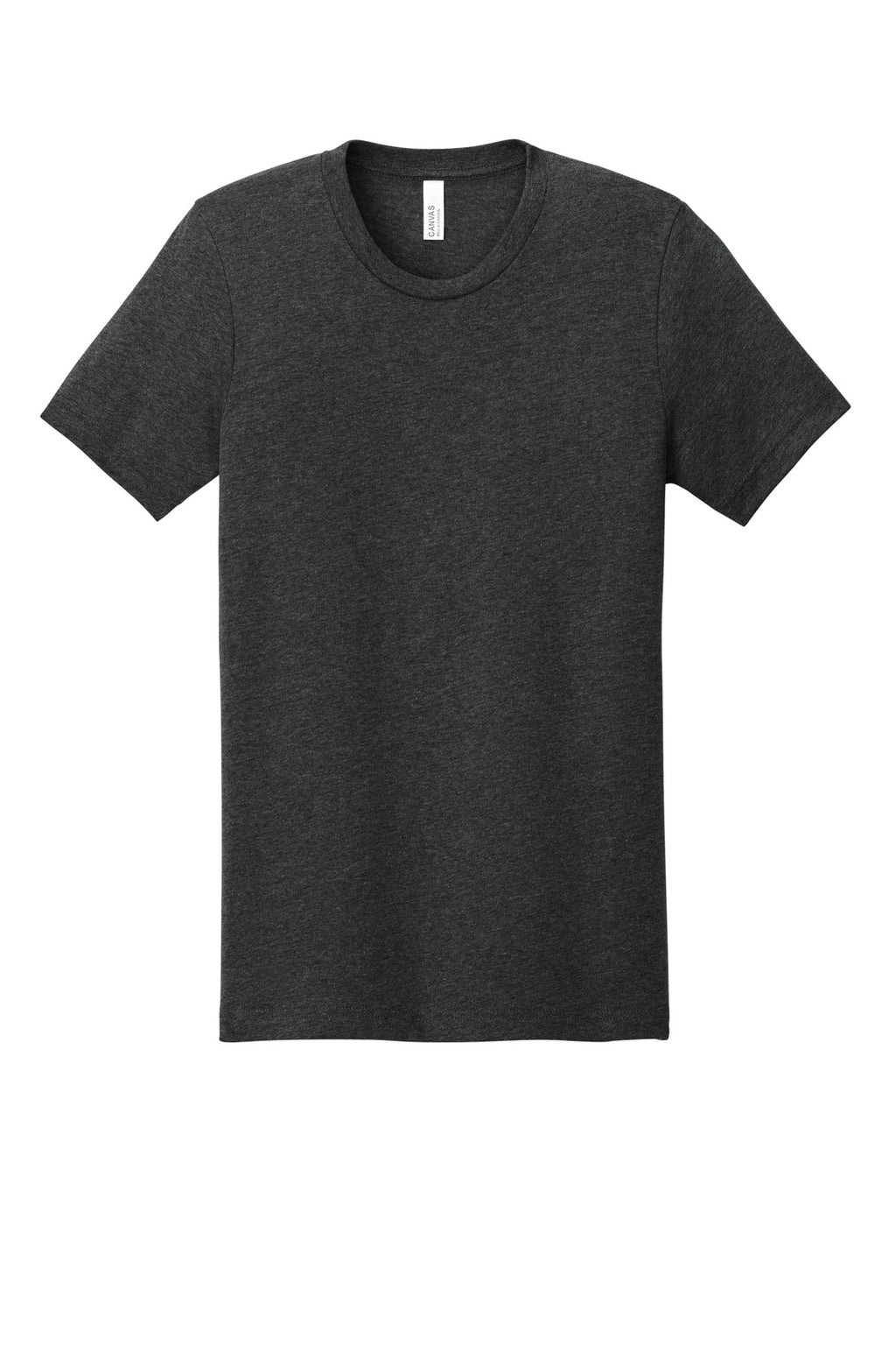 Front View of Dark Grey Ht BELLA+CANVAS Unisex Heather CVC Short Sleeve Tee. BC3001CVC