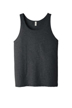 Front View of Dark Grey Ht BELLA+CANVAS Unisex Jersey Tank. BC3480