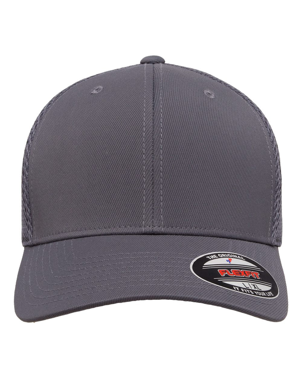 Front View of Dark Grey Ultrafiber Mesh Cap - 6533