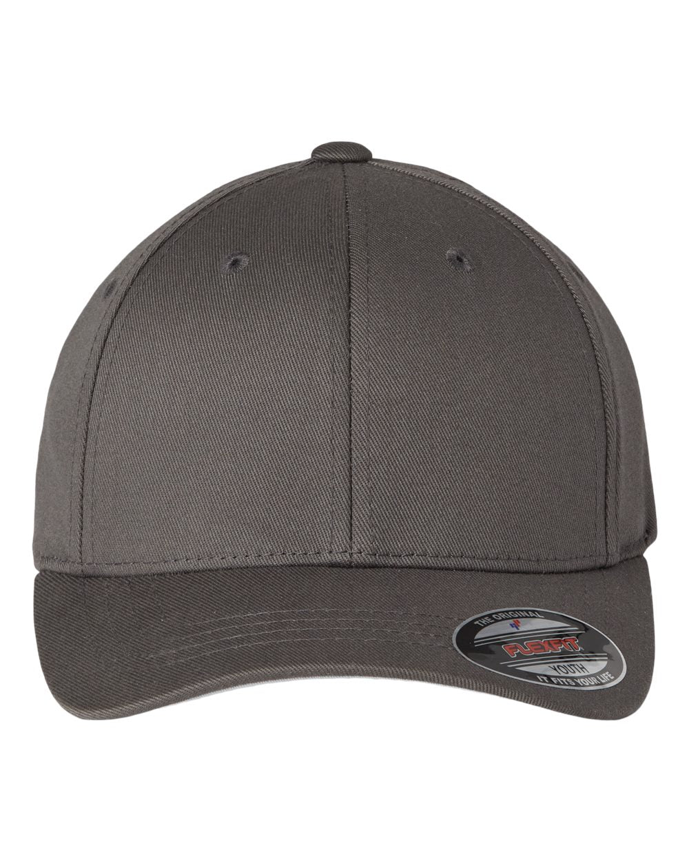 Front View of Dark Grey Youth Cotton Blend Cap - 6277Y