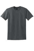 Front View of Dark Heather Gildan DryBlend 50 Cotton/50 Poly T-Shirt. 8000