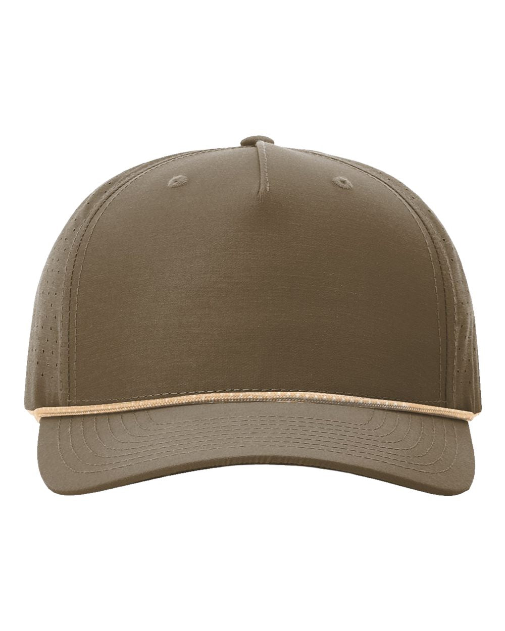 Front View of Dark Loden/ Tannin-Grey Laser Perf Performance Rope Cap - 355