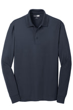 Front View of Dark Navy CornerStone Select Snag-Proof Long Sleeve Polo. CS412LS