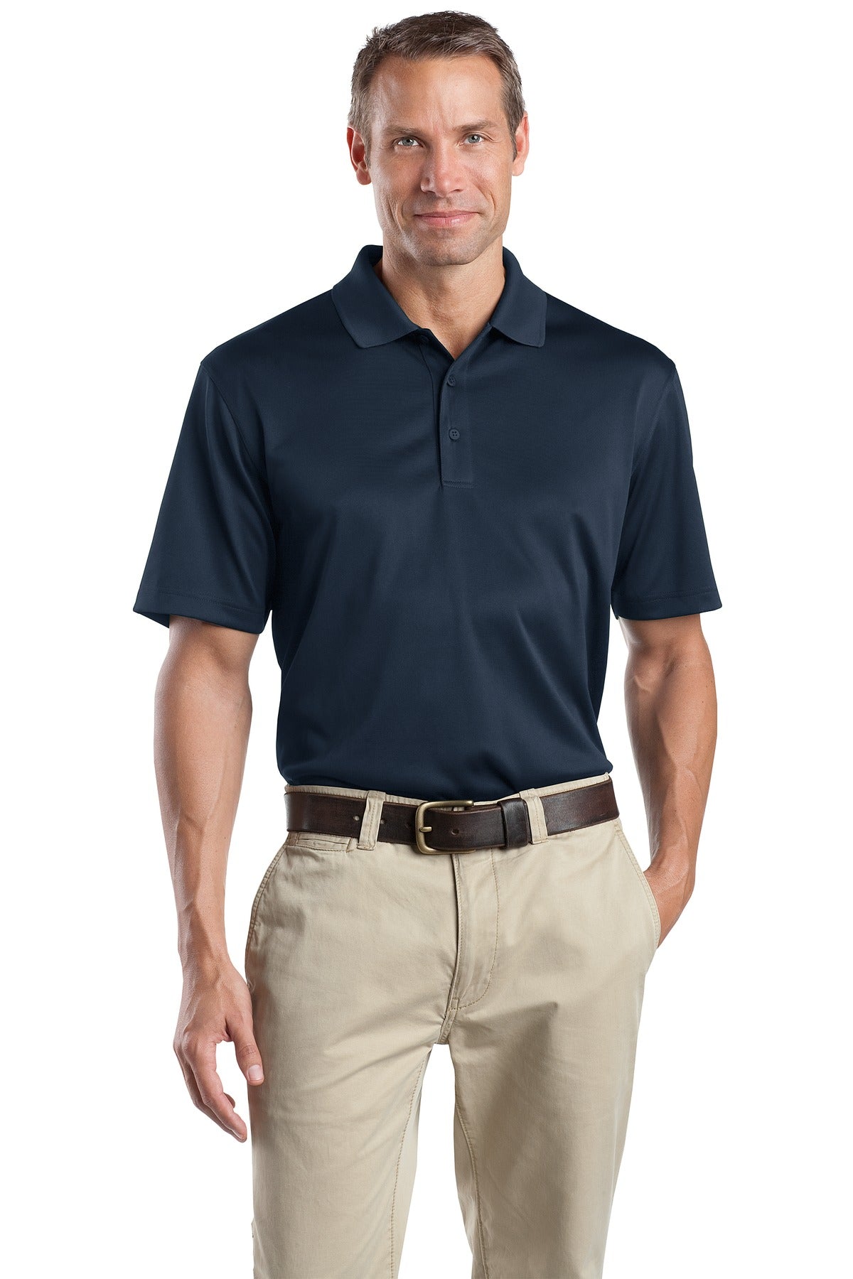 Front View of Dark Navy CornerStone - Select Snag-Proof Polo. CS412