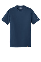 Front View of Dark Royal New Era Heritage Blend Crew Tee. NEA100