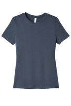 Front View of DarkGrey BELLA+CANVAS Women's Relaxed Jersey Short Sleeve Tee. BC6400