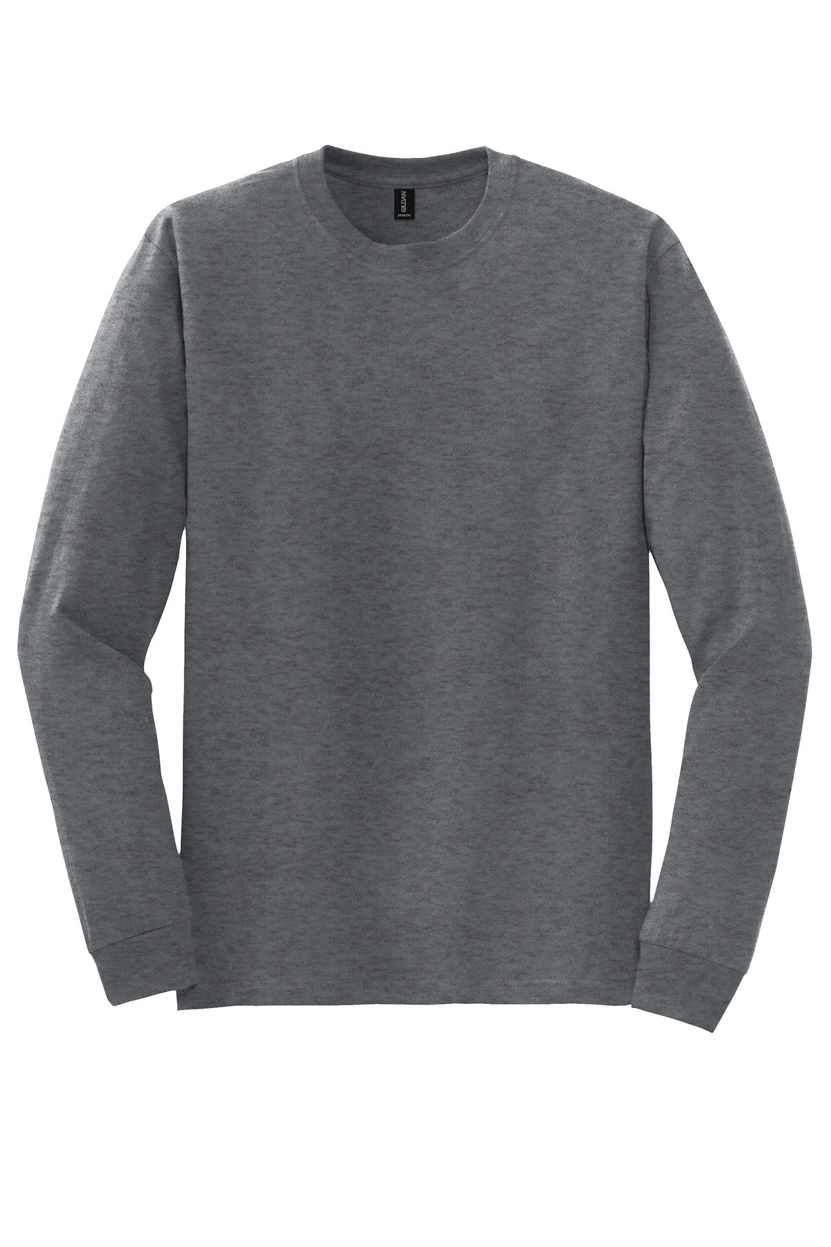 Front View of DarkHthr Gildan - DryBlend 50 Cotton/50 Poly Long Sleeve T-Shirt. 8400