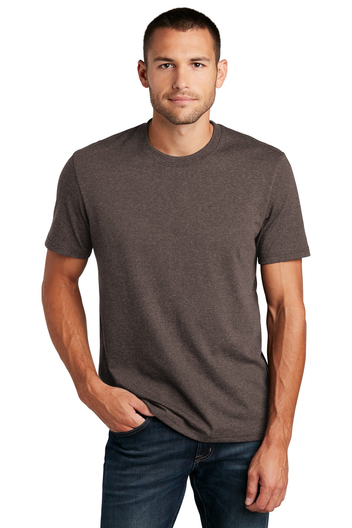 Front View of Deep Brown Hth District Re-Tee DT8000