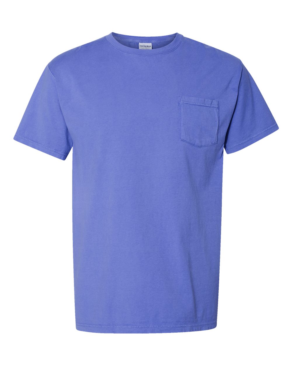 Front View of Deep Forte Blue Garment-Dyed Pocket T-Shirt - GDH150