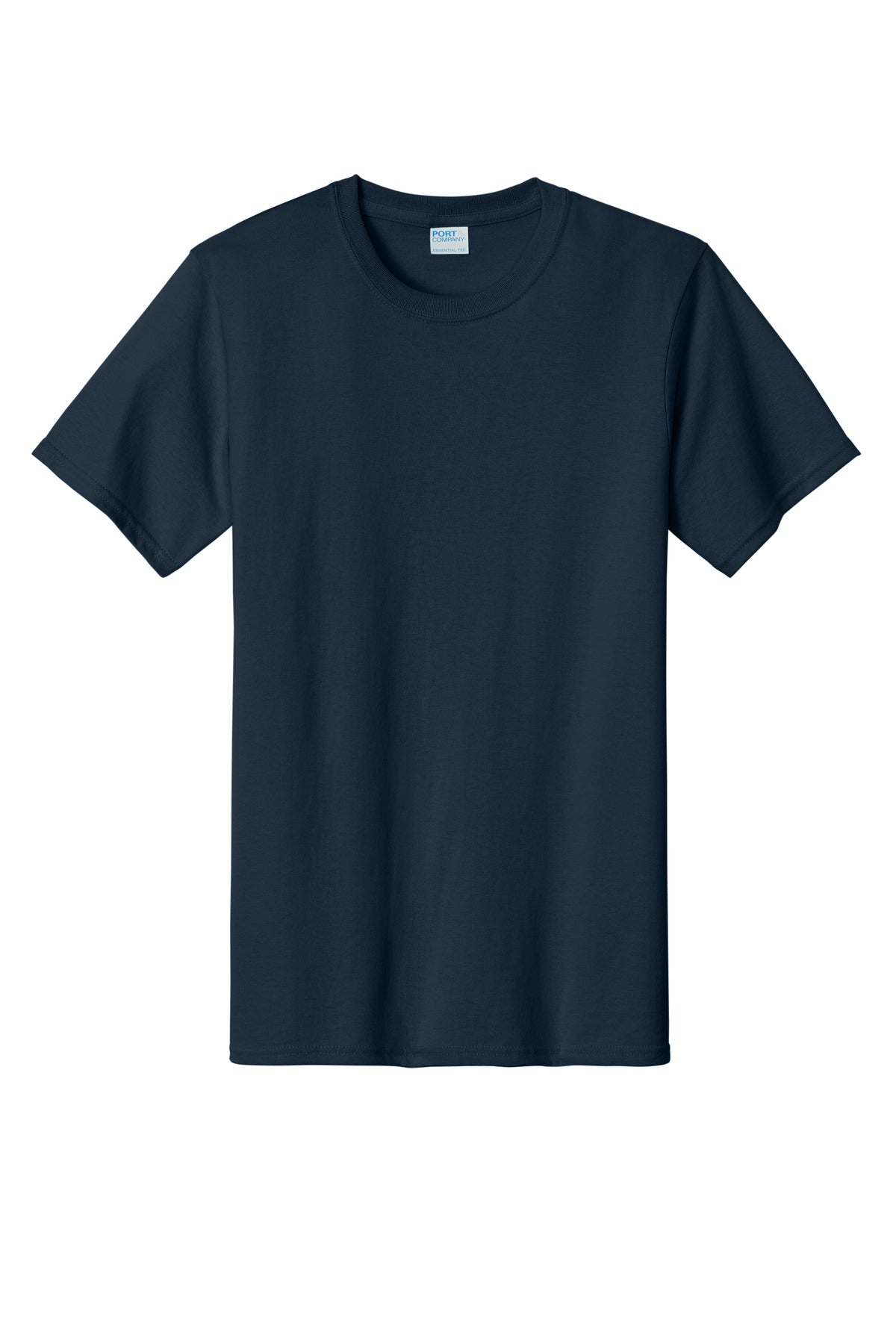 Front View of Deep Navy Port & Co Essential Tee. PC61