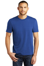 Front View of Deep Royal District Perfect Tri Tee. DM130