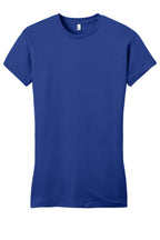 Front View of Deep Royal District Women's Fitted Very Important Tee . DT6001