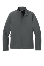 Front View of Deep Smoke Port Authority Core Soft Shell Jacket. J317