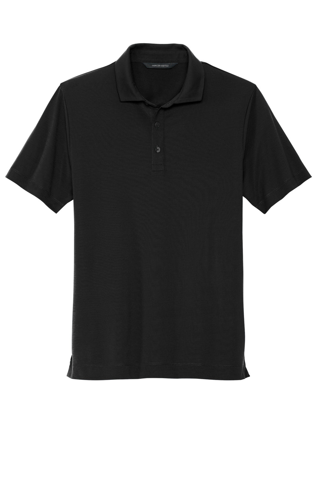 Front View of DeepBlack Mercer+Mettle Stretch Jersey Polo MM1014