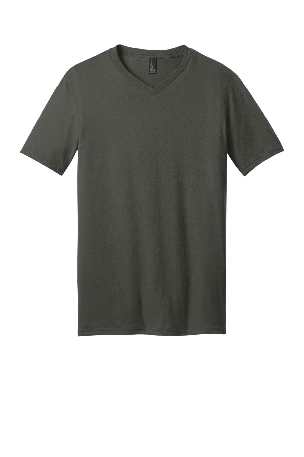 Front View of DeepestGry District Very Important Tee V-Neck. DT6500