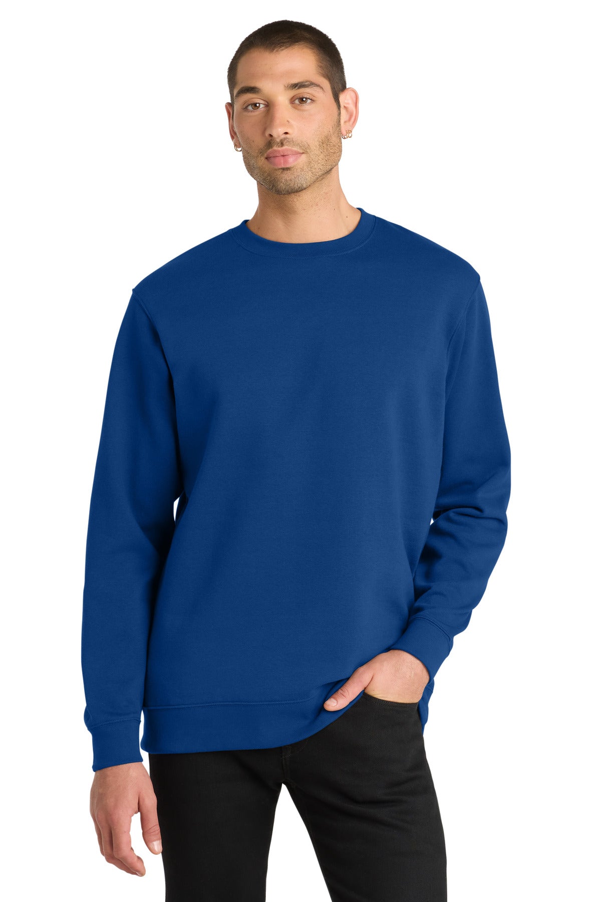 Front View of DeepRoyal District V.I.T. Fleece Crew DT6104