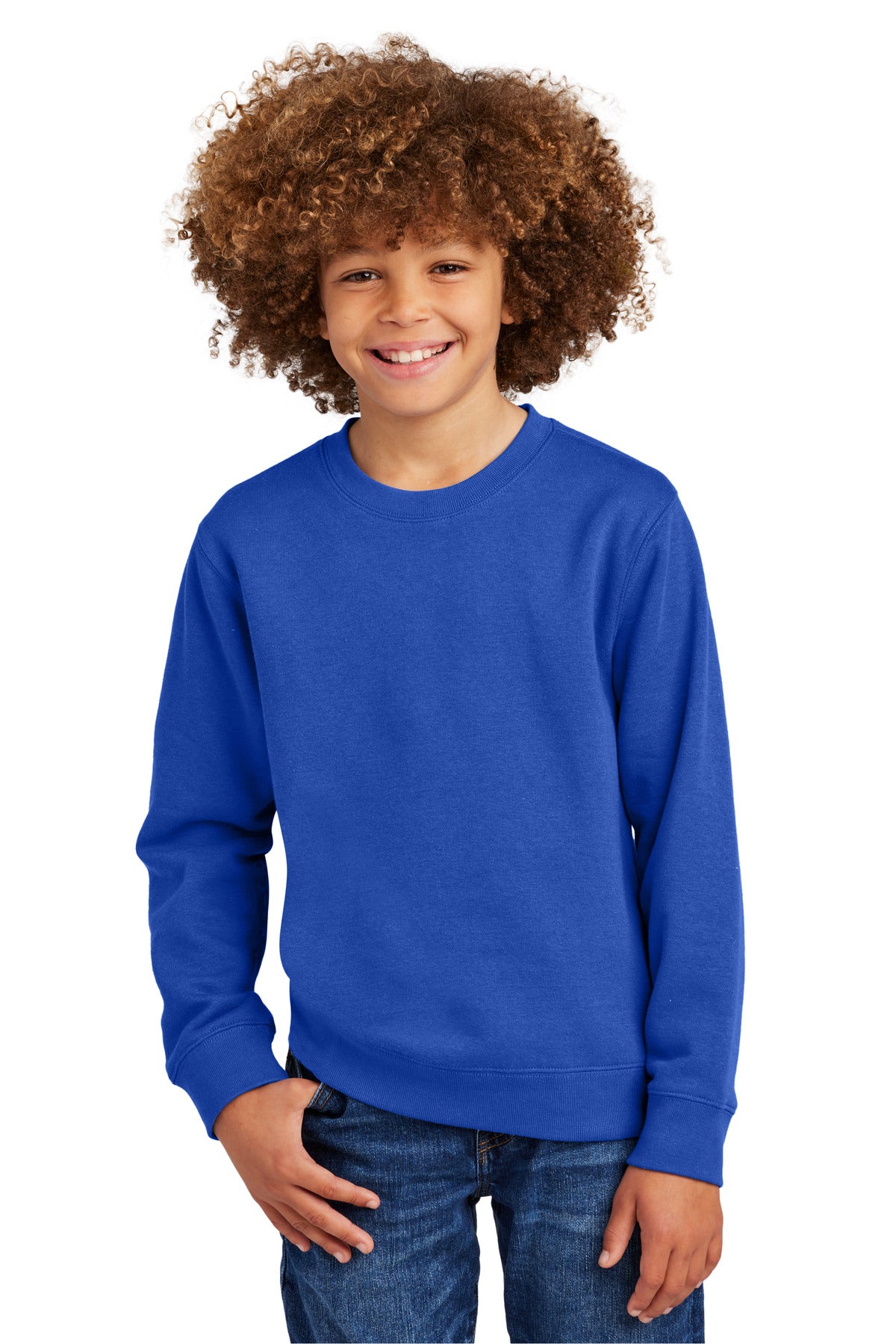 Front View of DeepRoyal District Youth V.I.T. Fleece Crew DT6104Y