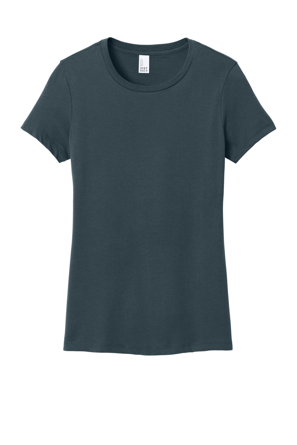 Front View of DeepStlBlu District Women's Perfect Weight Tee. DM104L