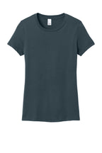 Front View of DeepStlBlu District Women's Perfect Weight Tee. DM104L