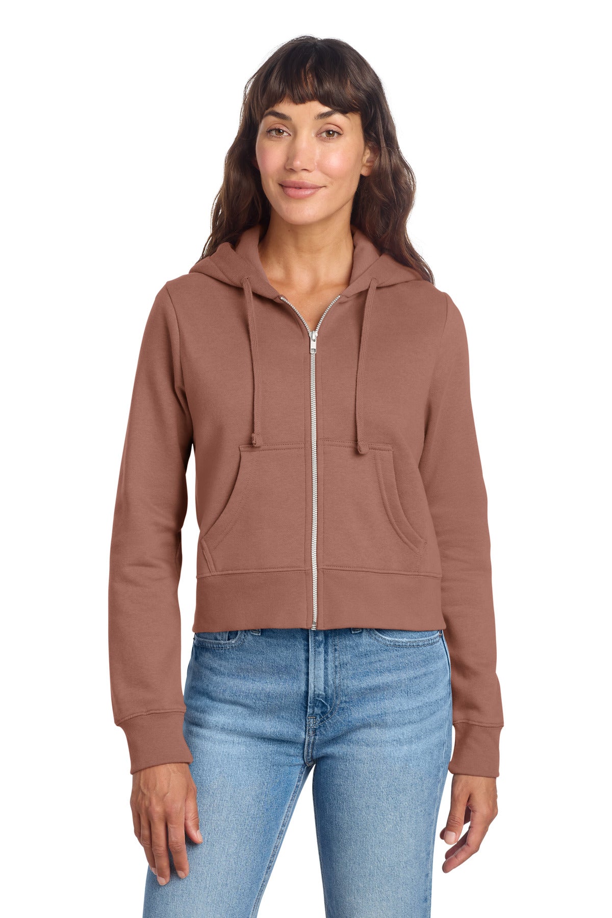 Front View of DesertRose District Women's V.I.T. Fleece Full-Zip Hoodie DT6103