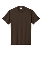 Front View of Dk Choc Brown Port & Co Core Cotton Tee. PC54