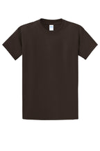 Front View of Dk Choc. Brown Port & Co Essential Tee. PC61