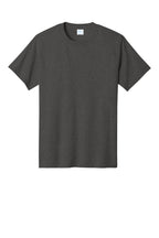 Front View of Dk Hthr Grey Port & Co Core Cotton Tee. PC54