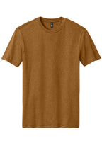 Front View of DkBrwnHthr District Perfect Blend CVC Tee. DM108