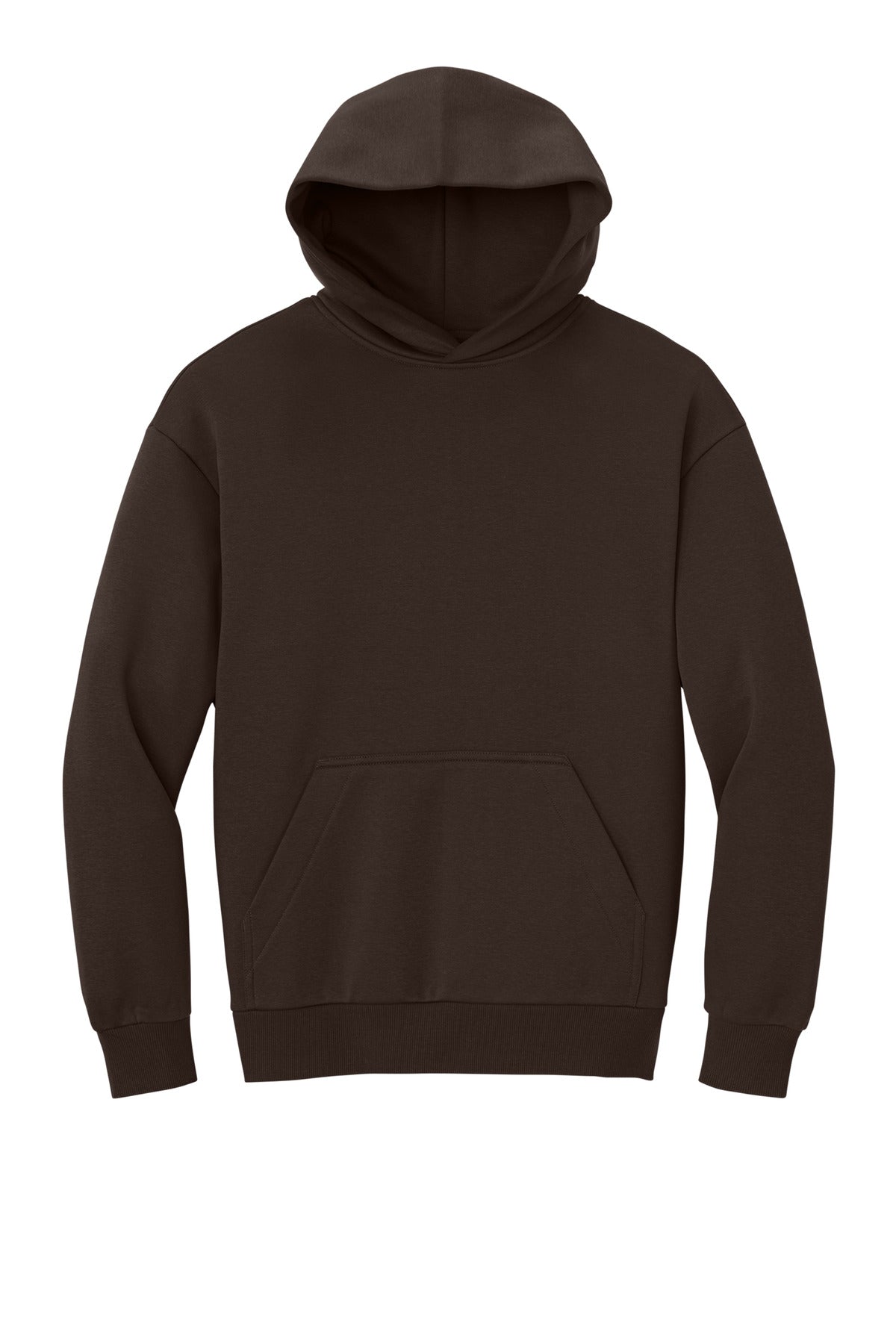 Front View of DkChocBrn District V.I.T. Heavyweight Fleece Hoodie DT6150