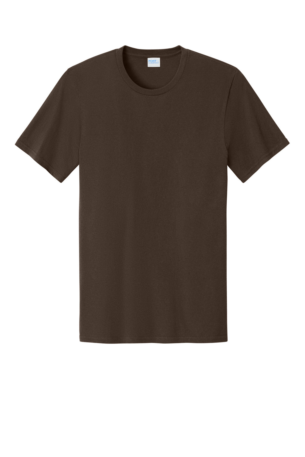 Front View of DkChocBrn Port & Co Easy Cotton Tee PC43