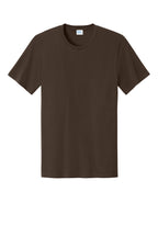 Front View of DkChocBrn Port & Co Easy Cotton Tee PC43