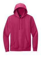 Front View of DkFuchsia District V.I.T. Fleece Hoodie DT6100