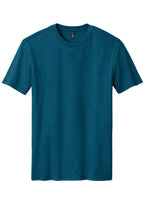 Front View of Dp Turqu Fleck District Perfect Blend CVC Tee. DM108