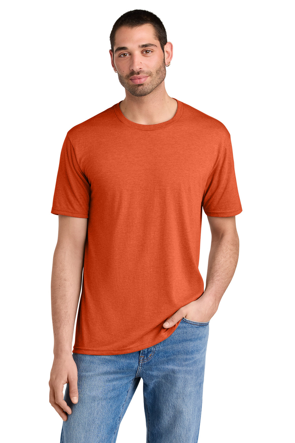 Front View of DpOrHthr District Perfect Tri Tee. DM130