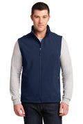 Front View of Dress Blue Nvy Port Authority Core Soft Shell Vest. J325