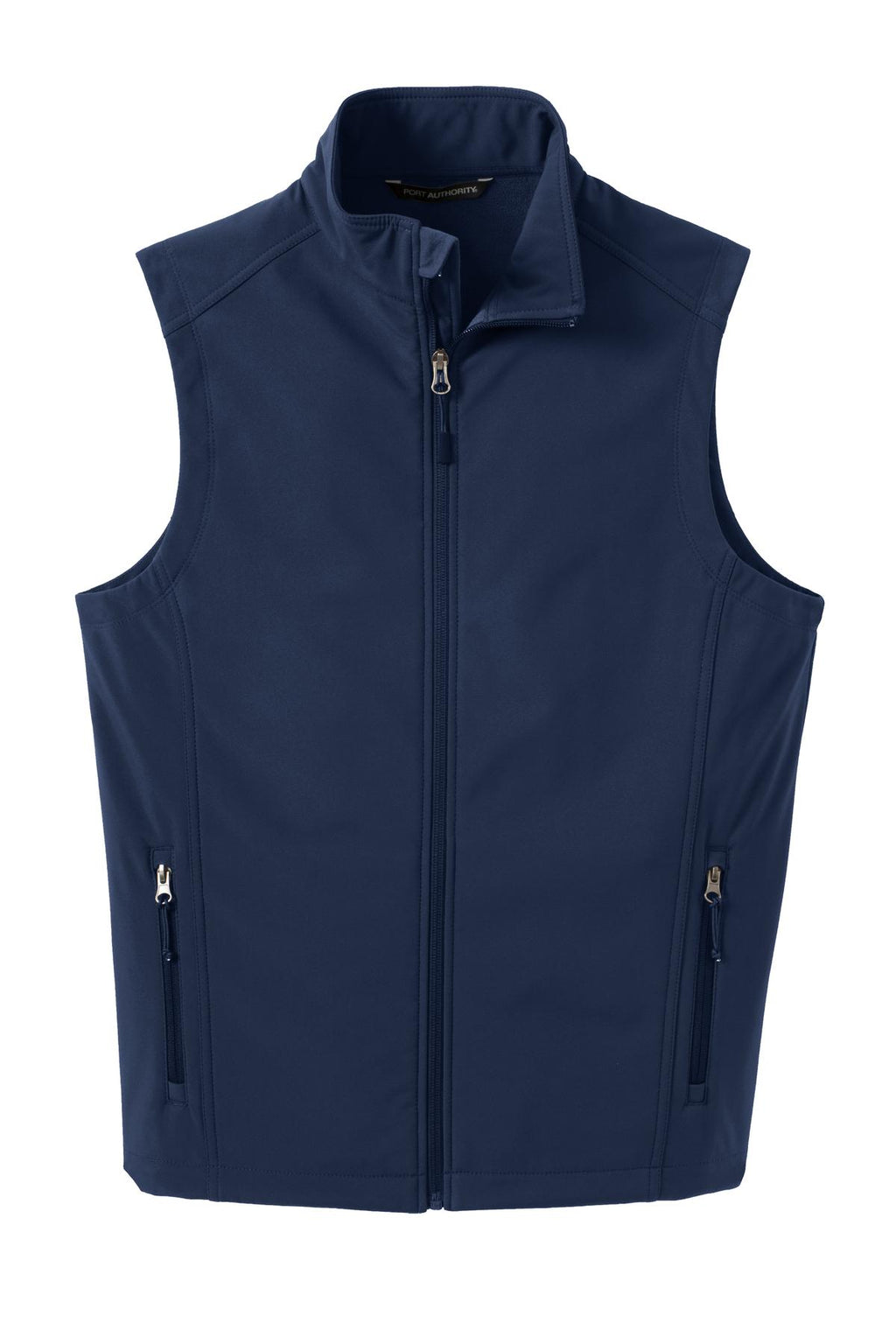 Front View of Dress Blue Nvy Port Authority Core Soft Shell Vest. J325